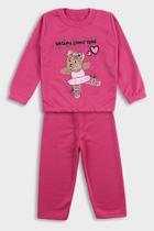 Conjunto Moletom Infantil Pink com Ursinha Bailarina - Destak