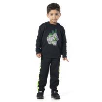 Conjunto Moletom Infantil Preto Game Vrasalon