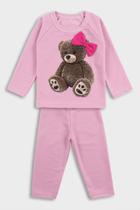 Conjunto Moletom Infantil Rosa com Ursinha - Destak Conjunto Moletom Infantil Rosa com Ursinha - Destak