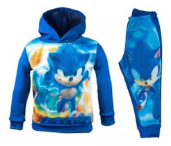 Conjunto Moletom Infantil Sonic Com Capuz Flanelado dos 12 meses aos 9 anos - SGB MODAS E VARIEDADES