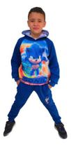 Conjunto Moletom Infantil Sonic Personagem Inverno Crianças