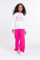 Conjunto Moletom Infantil Wide Leg See Good Off-White