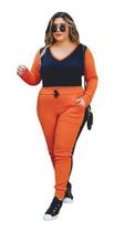 Conjunto Moletom Inverno Blusa Manga Longa Calça Com Bolso -DONNA MOÇA