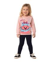 Conjunto Moletom Inverno Infantil Menina Flanelado Blusão e Calça Legging Vamos Brincar Malwee Conjunto Moletom Inverno Infantil Menina Flanelado Blusão e Calça Legging Vamos Brincar Malwee