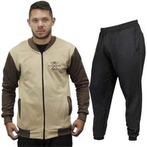 Conjunto Moletom Jaqueta Com Ziper E Calça Jogger Moletom