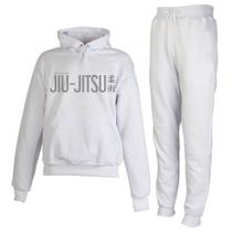 Conjunto Moletom Jiu-jitsu Plus Size Forrado Branco