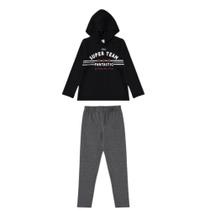Conjunto Moletom Juvenil Feminino c/ Capuz Flanelado Malwee