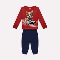 Conjunto Moletom Kyly Infantil Menino Flanelado com Punho