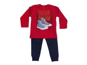 Conjunto Moletom Kyly Run for fun Vermelho/Marinho Cód: 122 Conjunto Moletom Kyly Run for fun Vermelho/Marinho Cód: 122