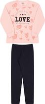 Conjunto Moletom love Cor Rosa Perola