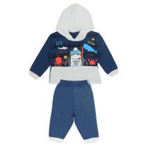 Conjunto Moletom Marinho com Capuz e Calça - Big Bless