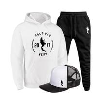 Conjunto Moletom Masculino Canguru Conforto + Boné Macio