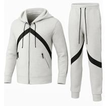 Conjunto Moletom Masculino Flanelado Calça Blusa Importado - Cinza - P