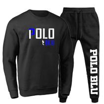 Conjunto Moletom Masculino Gola Careca Estampado Flanelado em Algodão Inverno do P ao G1