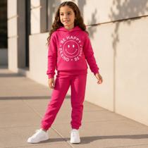 Conjunto Moletom Menina 6 A 10 Peluciado Inverno Be Happy Conjunto Moletom Menina 6 A 10 Peluciado Inverno Be Happy