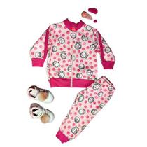 Conjunto Moletom Menina Jaqueta e Calça Estampa Sublimada