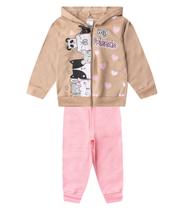 Conjunto Moletom Menina Jaqueta E Calça Select Bege