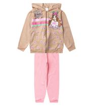 Conjunto Moletom Menina Jaqueta E Calça Select Bege