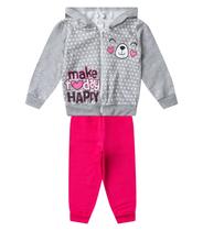 Conjunto Moletom Menina Jaqueta E Calça Select Cinza