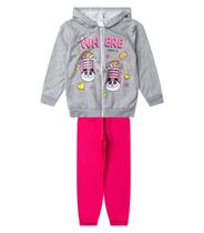 Conjunto Moletom Menina Jaqueta E Calça Select Cinza