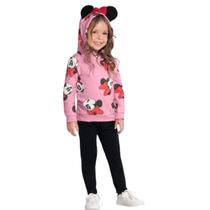 Conjunto Moletom Menina Minnie Mouse Rosa - Brandili Conjunto Moletom Menina Minnie Mouse Rosa - Brandili