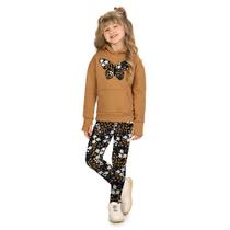 Conjunto Moletom Meninas Blusão Capuz Marrom Borboleta e Legging Kyly Tamanho:14 anos Conjunto Moletom Meninas Blusão Capuz Marrom Borboleta e Legging Kyly Tamanho:14 anos