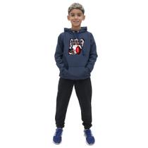 Conjunto Moletom Menino Infantil Estampado Casaco de Frio Com Capuz e Calça Lisa Macia Conjunto Moletom Menino Infantil Estampado Casaco de Frio Com Capuz e Calça Lisa Macia