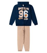 Conjunto Moletom Menino Jaqueta E Calça Select Azul