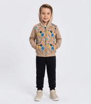 Conjunto Moletom Menino Jaqueta E Calça Select Bege