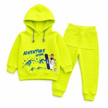 Conjunto Moletom Menino Pokotinha Verde Neon Adventure Skiing 2 3 Anos - Conjunto Moletom Menino Pokotinha Verde Neon Adventure Skiing 2 3 Anos -