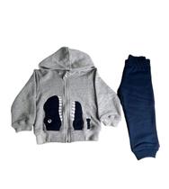 Conjunto Moletom Original Vrasalon Dinossauro Flanelado