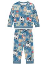 Conjunto Moletom Para Bebê Menino Estampado Animais Marlan
