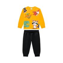 Conjunto Moletom Para Bebê Menino Estampado Bichinhos Marlan Conjunto Moletom Para Bebê Menino Estampado Bichinhos Marlan