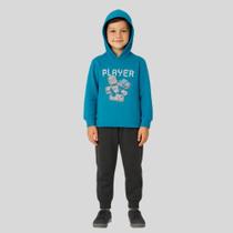 Conjunto Moletom Peluciado C/ Capuz Infantil Player Rei Rex