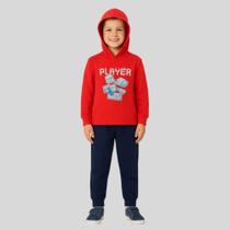 Conjunto Moletom Peluciado C/ Capuz Infantil Player Rei Rex