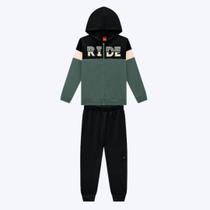 Conjunto Moletom Peluciado Com Capuz Infantil Menino Kyly 1000851 Marrom