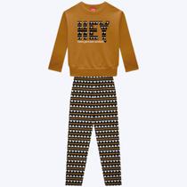Conjunto Moletom Peluciado e Calça Legging Infantil Menina Kyly 1000788