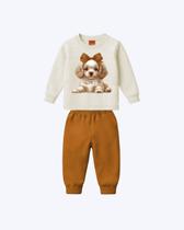 Conjunto Moletom Peluciado Estampado Infantil Feminino Kyly P1001508