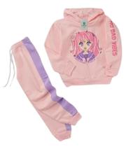 Conjunto Moletom Peluciado Infantil Feminino Tokyo Dreams - Tam.4