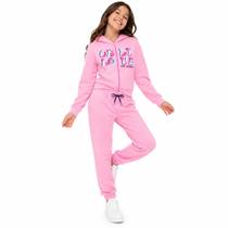 Conjunto Moletom Peluciado Infantil Juvenil Menina com Capuz 10 ao 16 Cor:PretoTamanho:12 Conjunto Moletom Peluciado Infantil Juvenil Menina com Capuz 10 ao 16 Cor:PretoTamanho:12