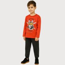 Conjunto Moletom Peluciado Infantil Masculino Ski Club Rei Rex