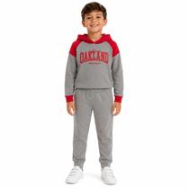 Conjunto Moletom Peluciado Infantil Menino Plush Cor:Cinza/VermelhoTamanho:4 Conjunto Moletom Peluciado Infantil Menino Plush Cor:Cinza/VermelhoTamanho:4