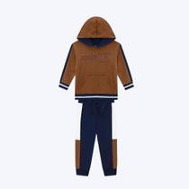 Conjunto Moletom Peluciado Lettering Infantil Menino Milon 2000817 Azul
