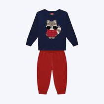 Conjunto Moletom Peluciado Raposa Infantil Menino Kyly 1000814