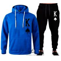 Conjunto Moletom Personalizado Estampado Cartas King Malha 100% Algodao Linha Premium