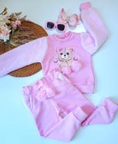 Conjunto moletom pluh / Rosa e cinza Conjunto moletom pluh / Rosa e cinza