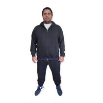 Conjunto Moletom Plus Size masculino Peluciado , Casaco Com Capuz e Zíper