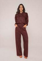 Conjunto Moletom Premium com Capuz e Textura em Veludo Marrom Salvatore Conjunto Moletom Premium com Capuz e Textura em Veludo Marrom Salvatore
