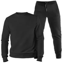 Conjunto Moletom Preto Gola Careca Com Calça Ad.Oficial