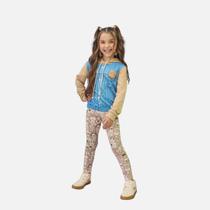 Conjunto Moletom Sem Pelúcia E Calça Legging Em Fly Tech Infantil Menina Infanti 80342 Azul